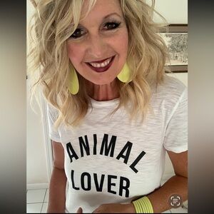 CHRLDR White Animal Lover Tee